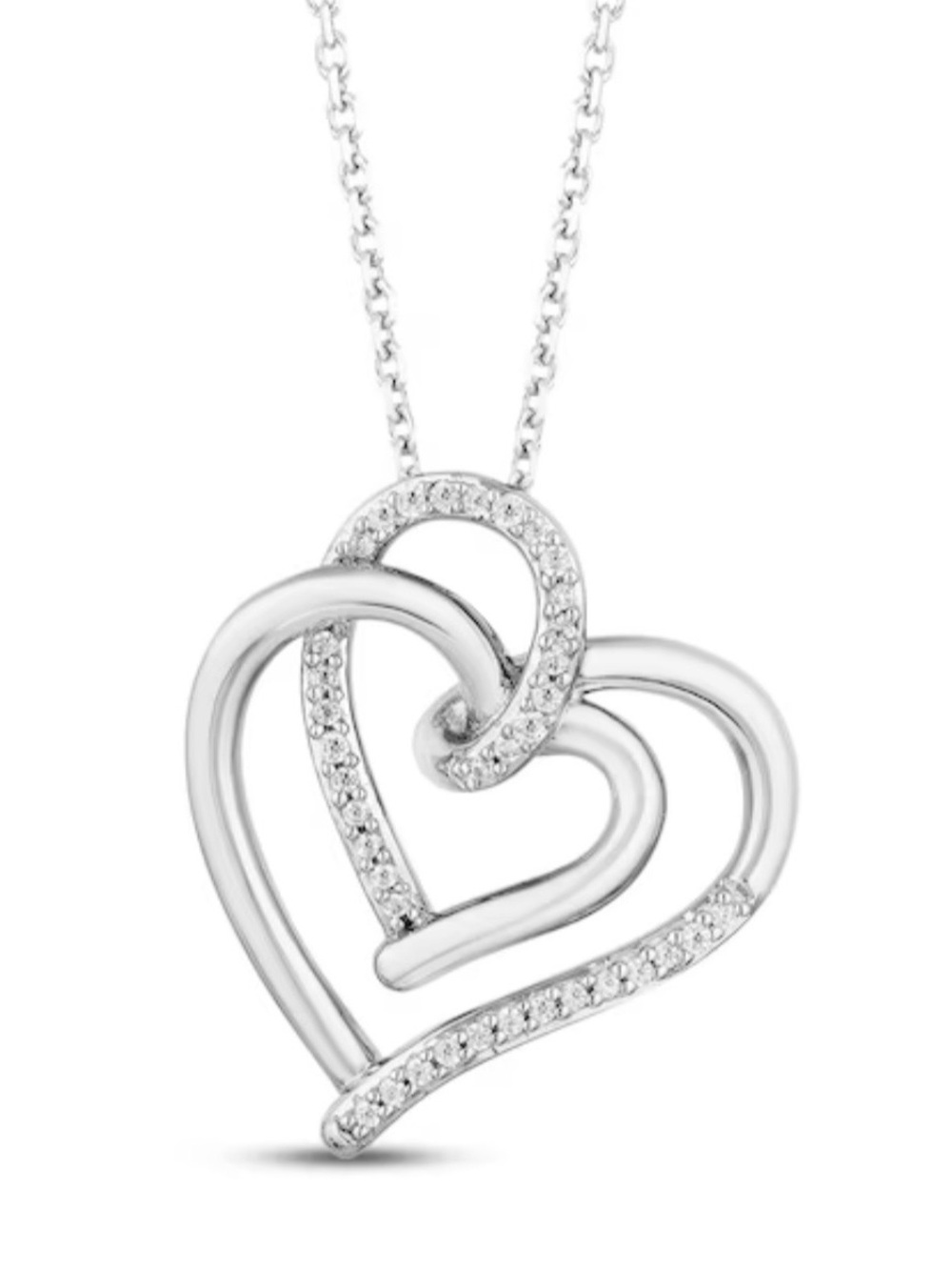 Hallmark Diamonds Heart Necklace 1/15 ct tw Sterling Silver 18"